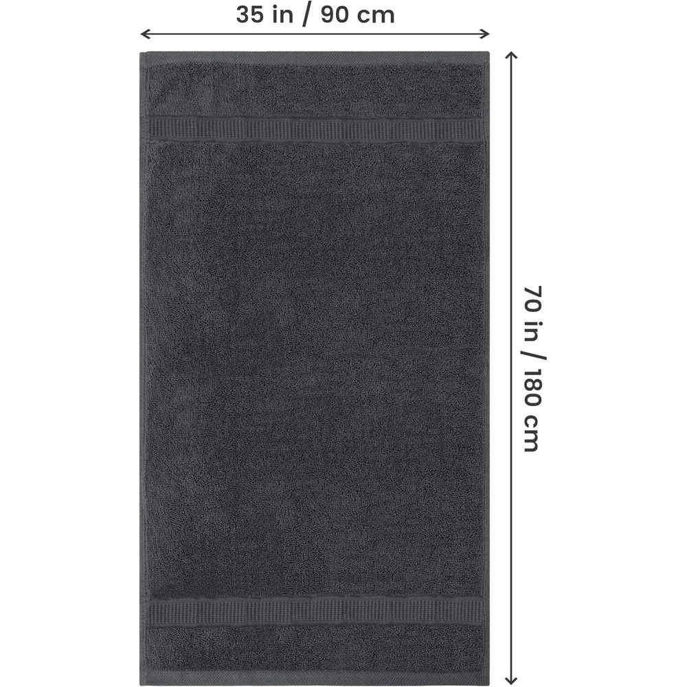 Utopia Towels Pack of 2 Bath Sheets in Grey Jumbo 35